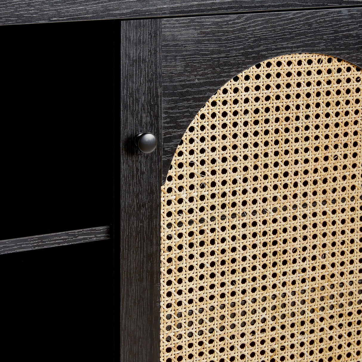 Celestialix 58" 2-Door Sideboard with Arched Rattan Panels