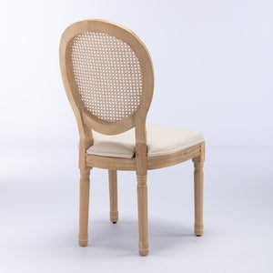 A&A French Style Solid Wood Frame Dining Chairs Set of 2