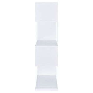 Emelle 63-inch 4-shelf Glass Panel Bookshelf White