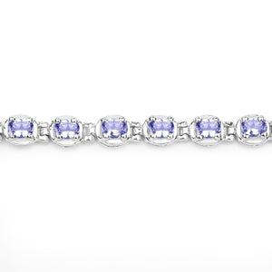 4.59 Carat Genuine Tanzanite .925 Sterling Silver Bracelet