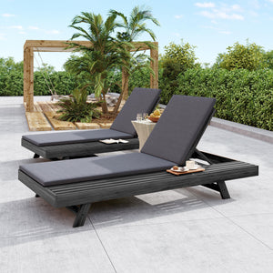Lounge Chaise Set in Acacia Wood