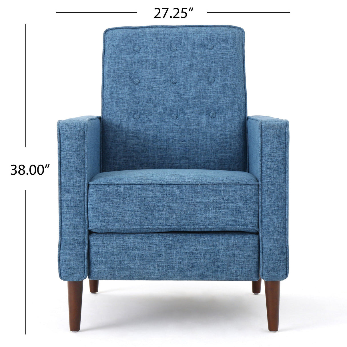 Mid-Century Modern Recliner With Button Tufted Waffle Stitch