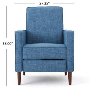 Mid-Century Modern Recliner With Button Tufted Waffle Stitch