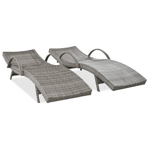 K&K 80'' Outdoor Wicker Chaise Lounge Chairs Set of 2