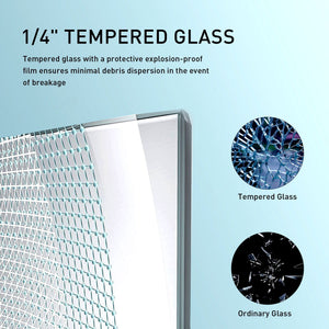 Frameless Soft-Closing Shower Door, 1/4" Tempered Glass Single Sliding