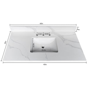 43-Inch Quartz Bathroom Vanity Top