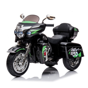 12V Kids Ride On Motorcycle, Electric Toddler Motorcycle Toy with LED Lights, Wireless Music, Large Storage Trunk, Soft PU Seat, Forward & Reverse, Rechargeable Electric Vehicle for 3-6 Years Old