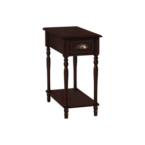 Accent Side Table, 2 Tier, Storage Drawer, Stylish Traditional Design