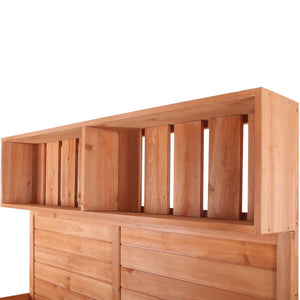 TOPMAX 65' Large Wooden Farmhouse Rustic Outdoor Potting Bench Table