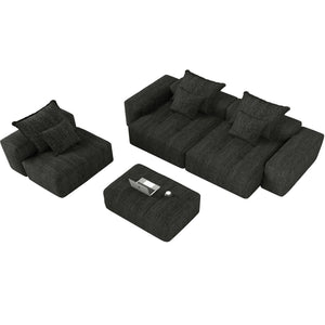 Modern Oversized Modular Sectional Sofa with Pillows - Multiple Colors