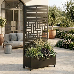 Metal Planter Box with Trellis, 73" x 35" x 16" Raised Garden Bed