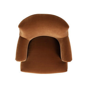 Eloise 30' Pleated Sock Arm Accent Armchair, Burnt Orange Performance Velvet