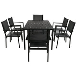 6-Person Modern Steel Outdoor Dining Set