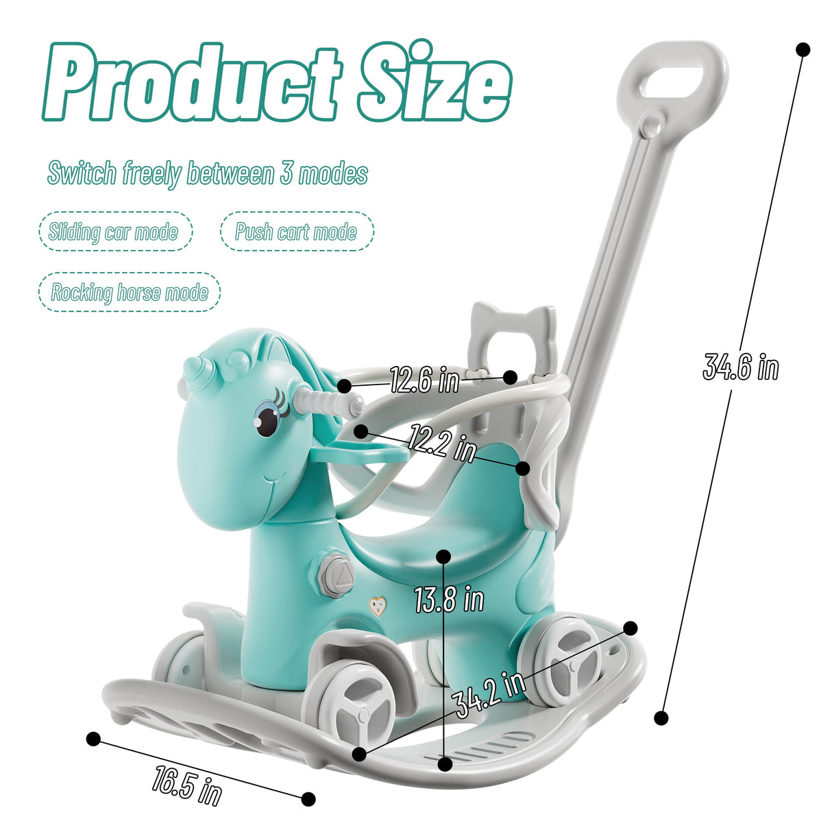 Rocking Horse for Toddlers - Balance Bike Ride-On Toy