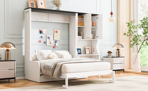 Multi-Functional Murphy Bed with Sofa, Desk, and Storage Cabinet