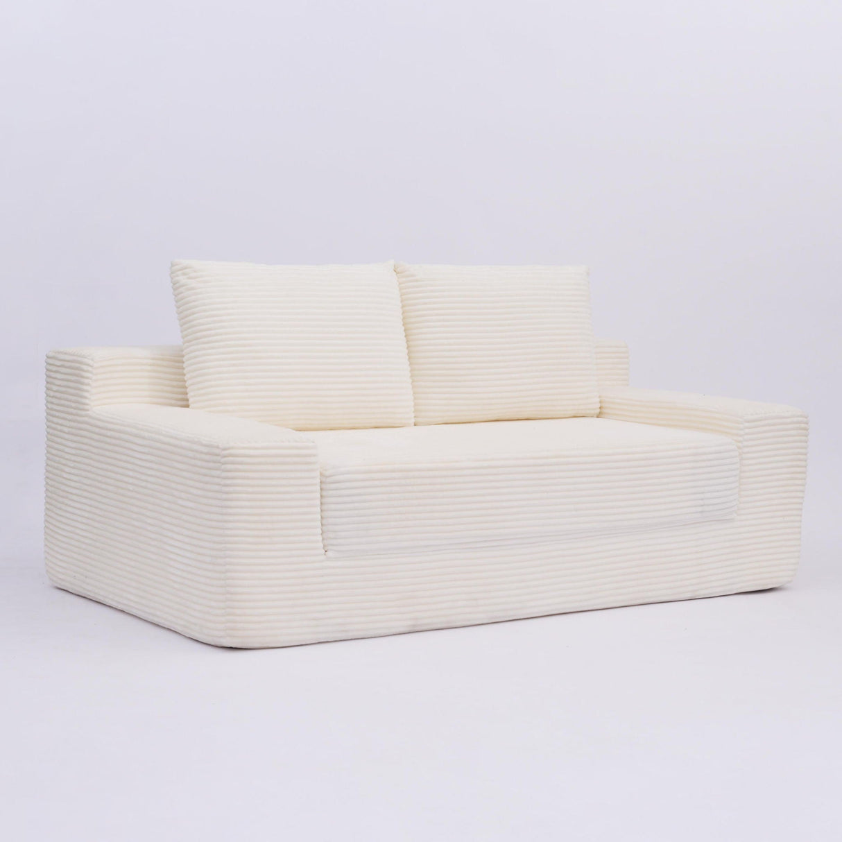 Comfortable Deep Seat Loveseat Sofa Bed, Reversible Cushion With Pillows