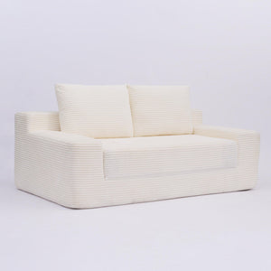 Comfortable Deep Seat Loveseat Sofa Bed, Reversible Cushion With Pillows
