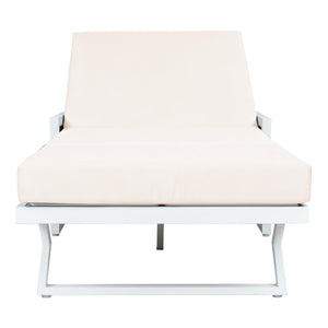 White Iron Outdoor Chaise Lounge