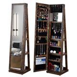 Full length mirror 360° swivel jewelry cabinet