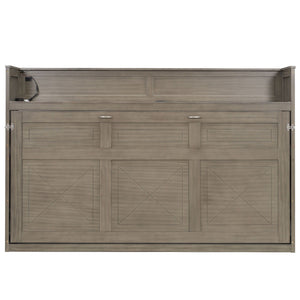 Murphy Bed With Desk, LED Light And USB Charging Station
