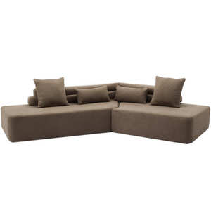 Minimalist Cloud Sectional Couch 4-Seater Brown