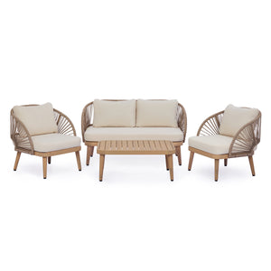 4-Piece Acacia Wood Patio Seating Set