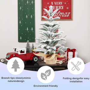 50CM Flocked Tabletop Christmas Tree