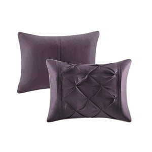 7 Piece Tufted Comforter Set Plum Queen