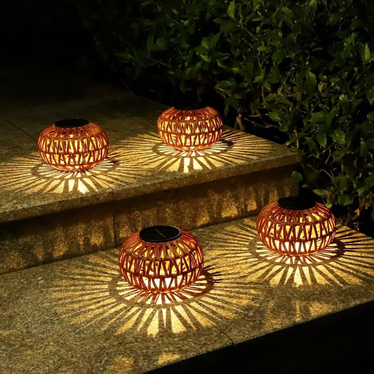 2 Pack Solar Lanterns Outdoor Waterproof Table Lamp Decor