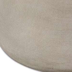 Outdoor Lightweight Concrete Side Table, Light Gray