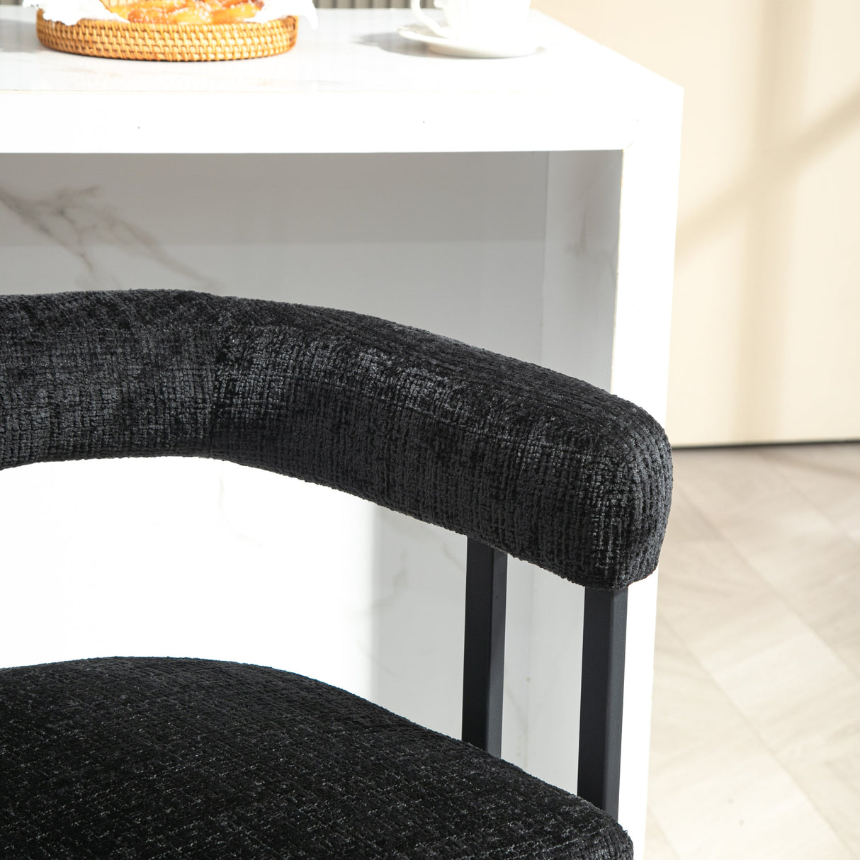 Household bar stools set of 2, modern upholstered with back