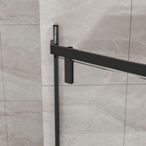 Durable Hardware Neo Angle Frameless Shower Door With Acrylic Base Combo