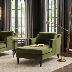 Josephine 60" Upholstered Chaise Lounge in Olive