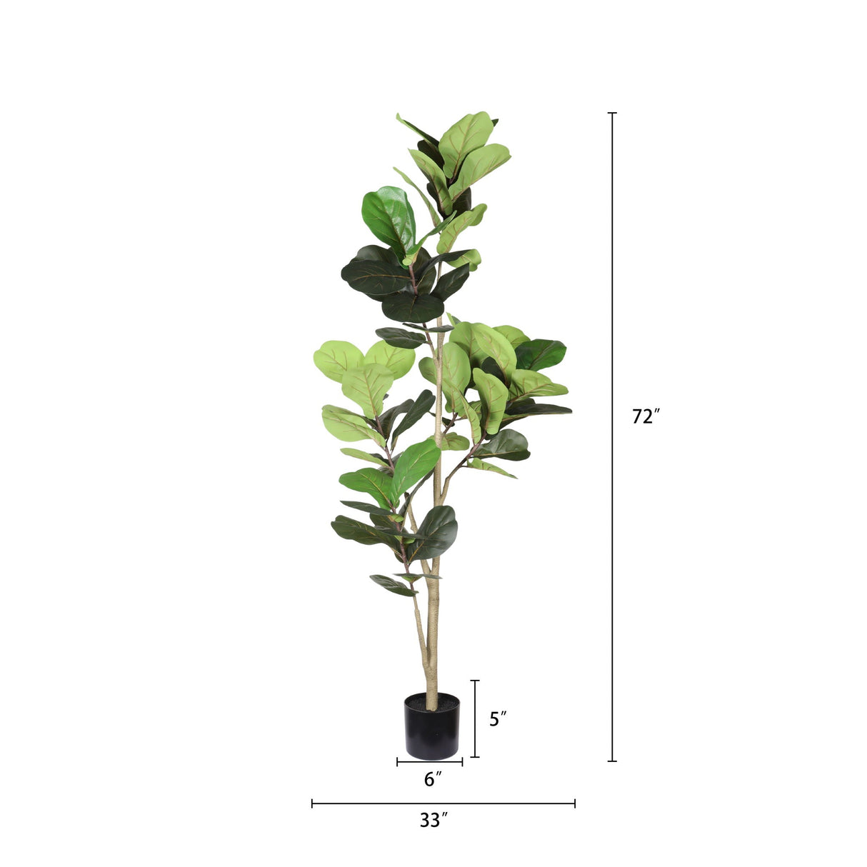 6Ft Real Touch Fake Fiddle Leaf Fig Tree In Pot