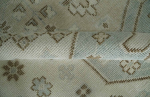 Earthy Ivory, Brown and Gray Hand knotted 8x10 Traditional wool Area Rug
