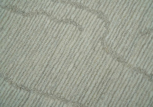 Earthy Neutral Custom Made Hand Tufted Multi Size Woolen Modern Ivory and Beige Area Rug