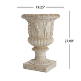 MGO Garden Urn, Antique White, 27" H