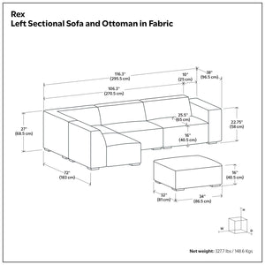 Rex - Handcrafted Sectional Sofa And Ottoman