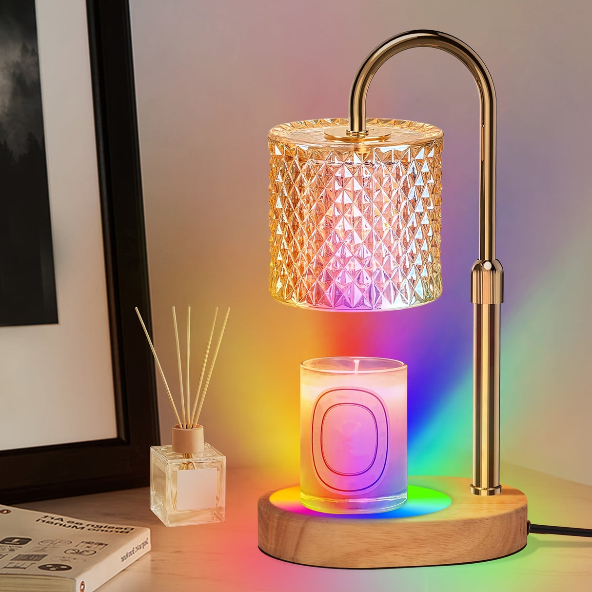 Candle Warmer Lamp with Timer – Dimmable Height Adjustable Wax Melter for Jar