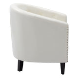 Pu leather tufted barrel chairtub chair for living room bedroom club chairs