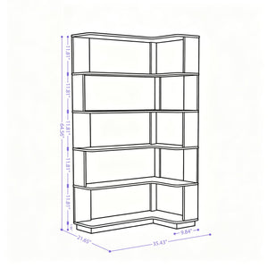 L-Shaped Design Corner Bookshelf