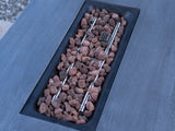 44"W x 25"H Outdoor Propane Fire Pit Table, 50,000 BTU, Cultured Stone