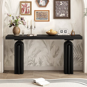U_STYLE Chic Acacia Veneer Console Table