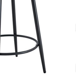 Fashionable Ergonomic High Legged Bar Chairs with White Fabric Cushions - Set of 2