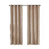 Knitted jacquard damask total blackout grommet top curtain panel pair(2 pcs window panels)