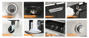 Propane Grill 4 Burner Stainless Steel Gas Grill with Side Burner