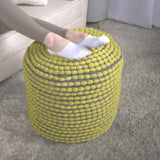 River Handcrafted Cylindrical Pouf in Water Resistant Fabric
