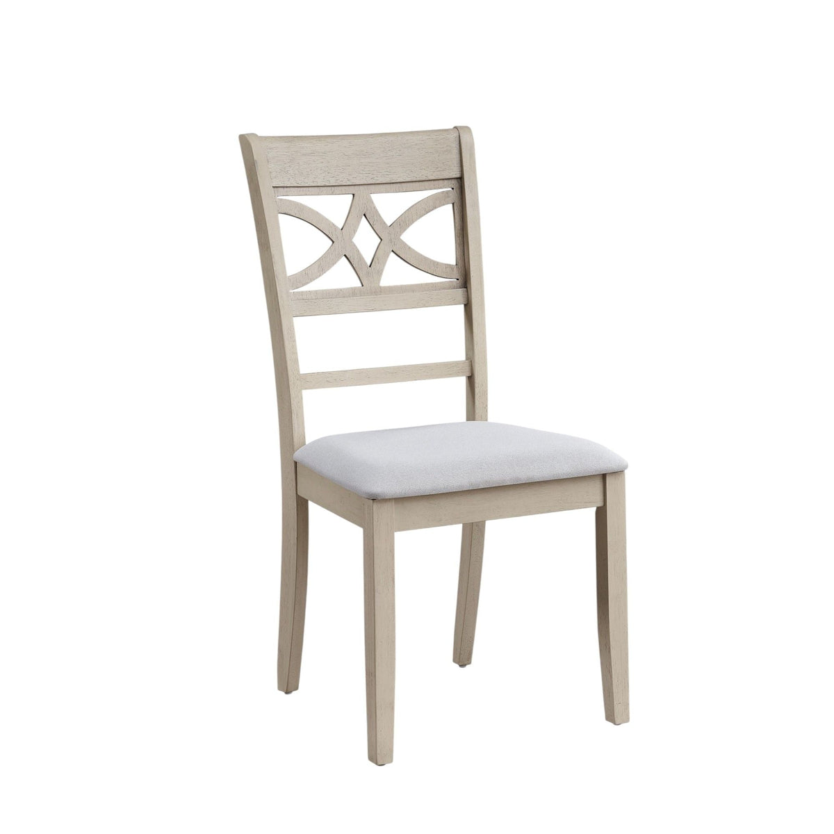 Antique Gray Side Chair Set with Padded Cushion - Set of 2