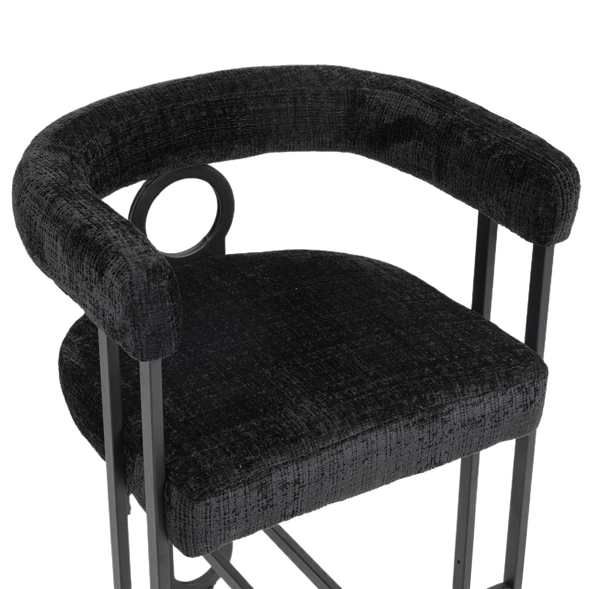Household bar stools set of 2, modern upholstered with back