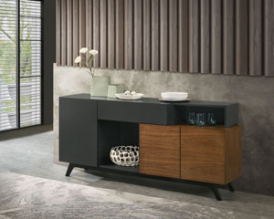 Destin Ceramic Server - Walnut / Black